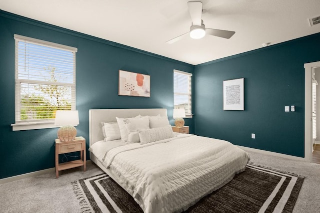 7800 Linnie Ln, Austin, TX 78724 - carpeted bedroom featuring crown molding and a ceiling fan