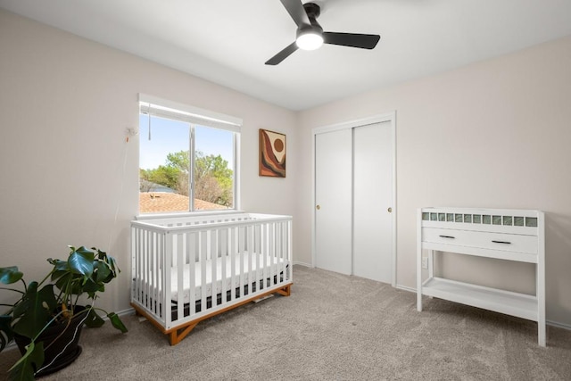 1302 Rambling Trl, Cedar Park, TX 78613 - carpeted bedroom with a closet and a ceiling fan