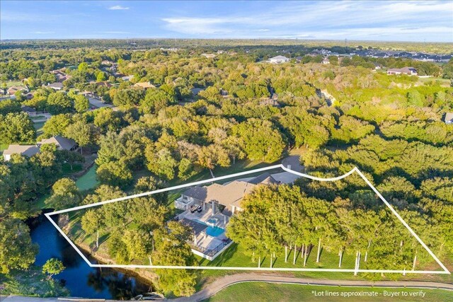 1317 Jack Nicklaus Cir, Salado, TX 76571 - aerial view with a water view and a forest view