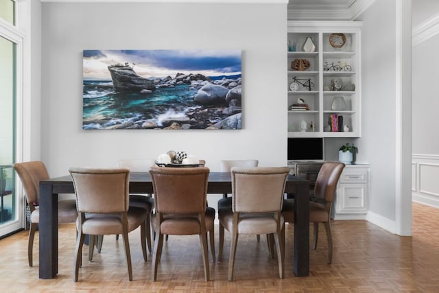 17 Cousteau Ln, Austin, TX 78746 - dining area featuring ornamental molding and built in features