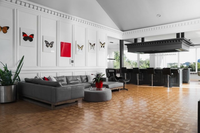 17 Cousteau Ln, Austin, TX 78746 - community lobby with a decorative wall and high vaulted ceiling
