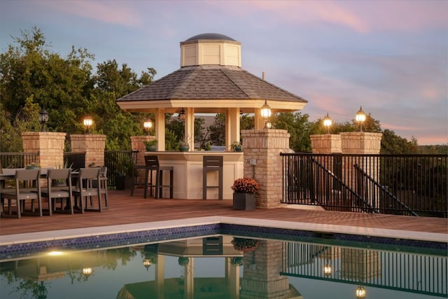 17 Cousteau Ln, Austin, TX 78746 - view of pool with a gazebo and a deck