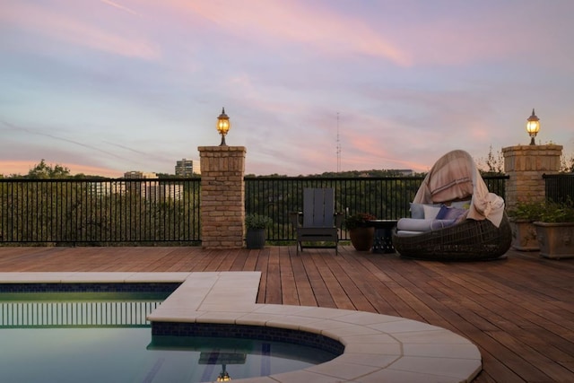 17 Cousteau Ln, Austin, TX 78746 - view of deck at dusk