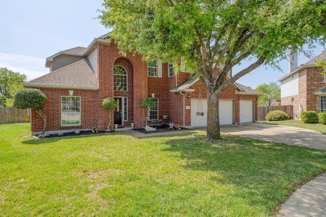 2209 Callaway Garden Ct, Pflugerville, TX 78660 - view of front of property with concrete driveway, a shingled roof, brick siding, and an attached garage