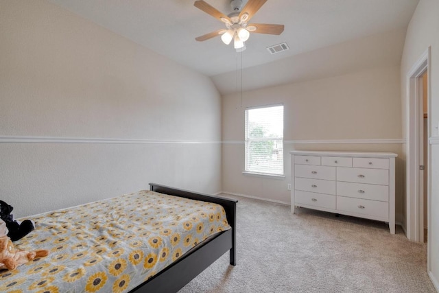 2209 Callaway Garden Ct, Pflugerville, TX 78660 - bedroom featuring vaulted ceiling, carpet flooring, a ceiling fan, and baseboards