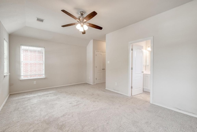 2209 Callaway Garden Ct, Pflugerville, TX 78660 - unfurnished room featuring light carpet, ceiling fan, baseboards, and lofted ceiling