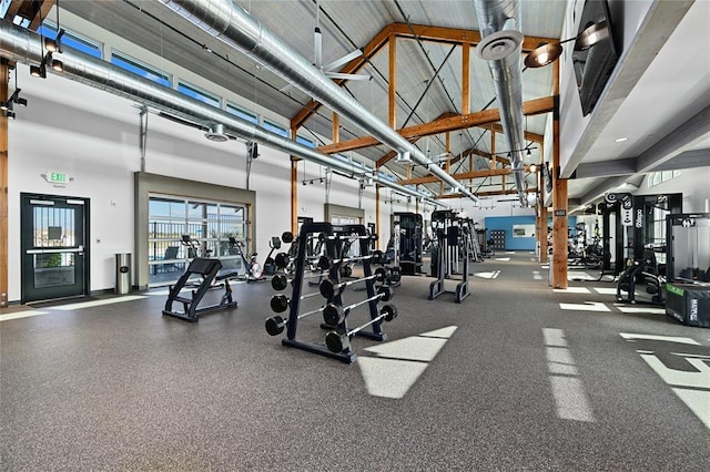 2209 Callaway Garden Ct, Pflugerville, TX 78660 - workout area featuring a high ceiling