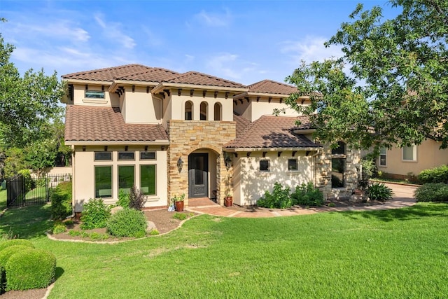 11 Hightrail Way, Austin, TX 78738 - view of front of house featuring stone siding, stucco siding, and a tiled roof