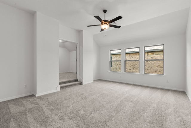 1800 Sauterne Dr, Leander, TX 78641 - carpeted empty room with vaulted ceiling and ceiling fan