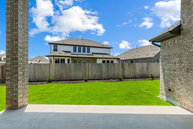 1800 Sauterne Dr, Leander, TX 78641 - fenced backyard featuring a patio