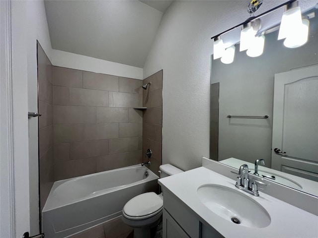 18204 Willow Sage Ln, Elgin, TX 78621 - full bath with vanity, bathtub / shower combination, and vaulted ceiling