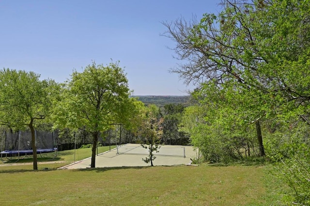 3416 Tarlton Ln, Austin, TX 78746 - view of green lawn featuring a trampoline