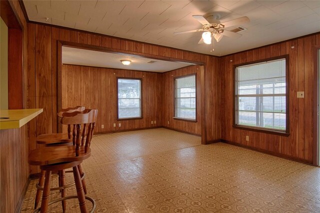 1116-C Simpson St, Schulenburg, TX 78956 - dining area featuring baseboards, a wealth of natural light, and a ceiling fan