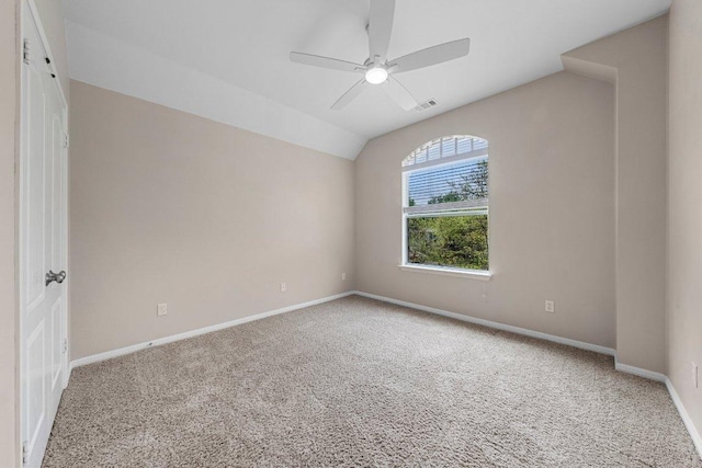 6520 Walebridge Ln, Austin, TX 78739 - carpeted spare room with ceiling fan and lofted ceiling