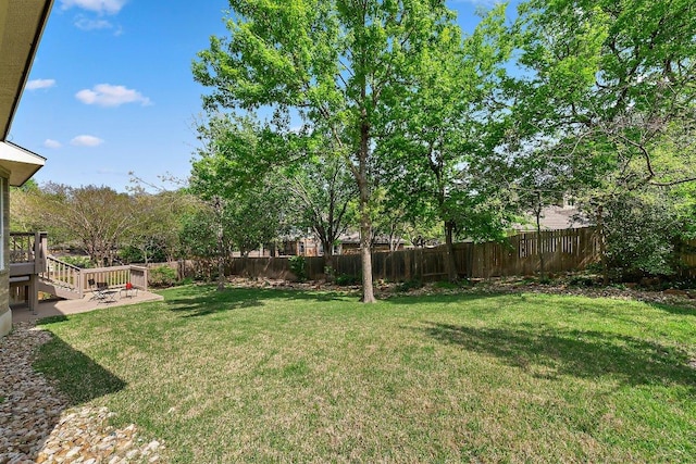 6520 Walebridge Ln, Austin, TX 78739 - fenced backyard with stairway and a patio area