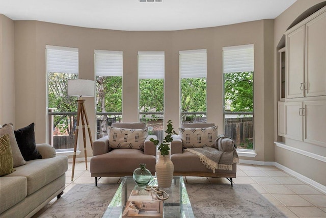 6520 Walebridge Ln, Austin, TX 78739 - living area featuring light tile patterned floors and baseboards