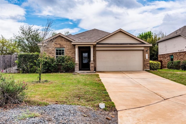 1713 Pahmeyer Path, New Braunfels, TX 78130 - view of front of home with brick siding, an attached garage, concrete driveway, and roof with shingles