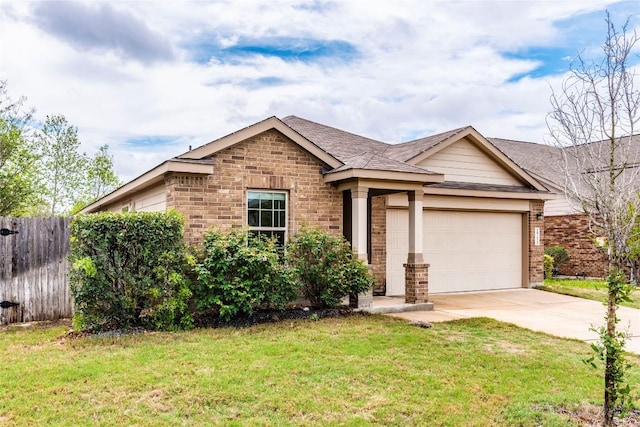 1713 Pahmeyer Path, New Braunfels, TX 78130 - view of front facade featuring brick siding, a garage, concrete driveway, and a shingled roof