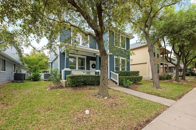1012 Peyton Pl, Cedar Park, TX 78613 - view of front of home with a porch and a front yard