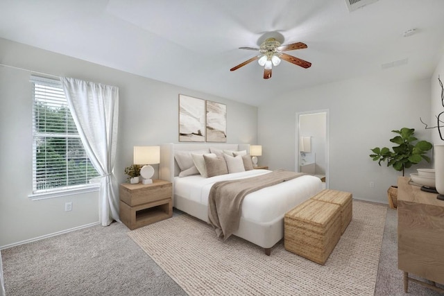 1012 Peyton Pl, Cedar Park, TX 78613 - bedroom with ceiling fan, light carpet, and ensuite bath