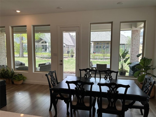 22046 Gateway Arch Dr, Porter, TX 77365 - dining space with hardwood / wood-style flooring and baseboards