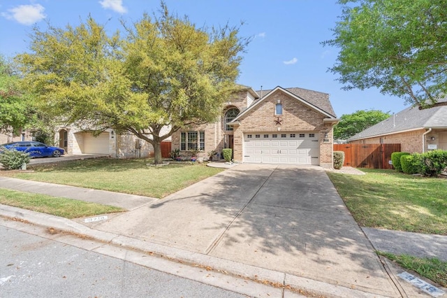 3716 Pine Needle Cir, Round Rock, TX 78681 - view of front of house featuring brick siding, a garage, and concrete driveway