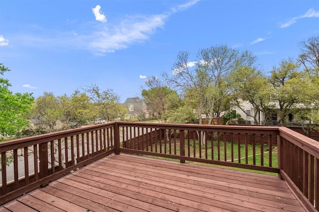 318 Ridge Run Dr, Georgetown, TX 78628 - wooden terrace featuring a residential view