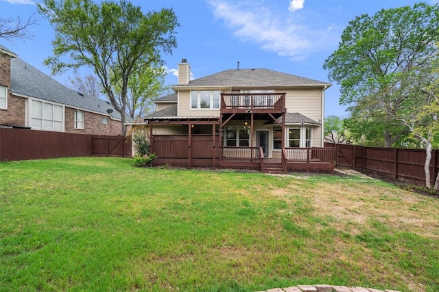 318 Ridge Run Dr, Georgetown, TX 78628 - back of property with a chimney and a deck
