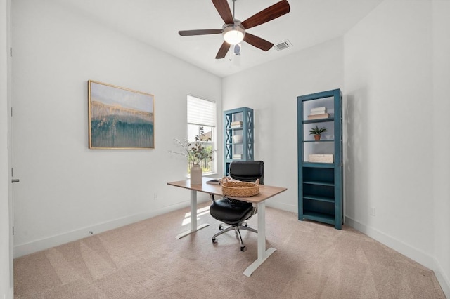206 Olivia Dr Unit 120, Austin, TX 78738 - office with ceiling fan, carpet floors, and baseboards