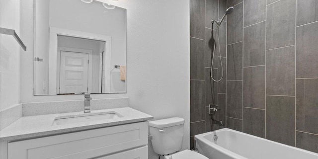4711 Little Hill Cir, Austin, TX 78725 - bathroom featuring toilet, vanity, and shower / washtub combination