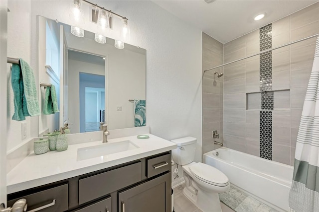 2420 Novara Trl, Leander, TX 78641 - full bathroom featuring vanity and shower / bath combination with curtain