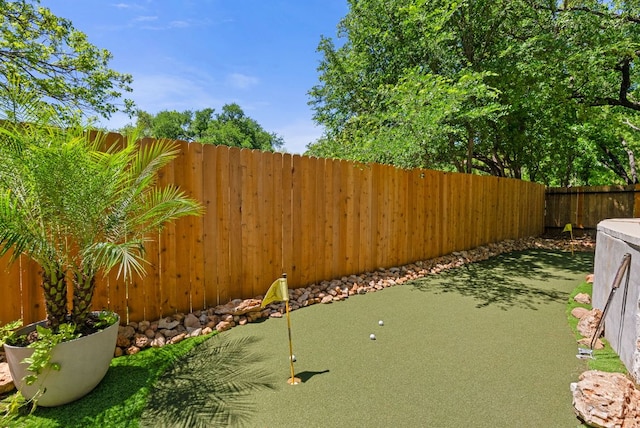 exterior space featuring a fenced backyard