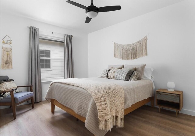6307 Cannonleague Dr, Austin, TX 78745 - bedroom featuring wood finished floors and ceiling fan