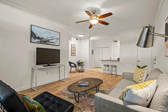 2209 Hancock Dr Unit 3, Austin, TX 78756 - living room featuring a ceiling fan and light wood-style flooring