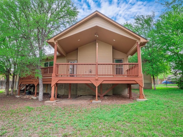 1008 Laurel Oak Cir, Marble Falls, TX 78654 - back of property featuring a deck and stairway