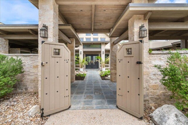 view of gate featuring french doors