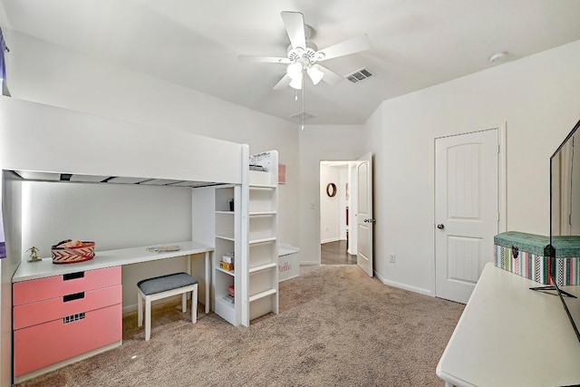 2605 Etta May Ln, Leander, TX 78641 - bedroom featuring light carpet, baseboards, and ceiling fan