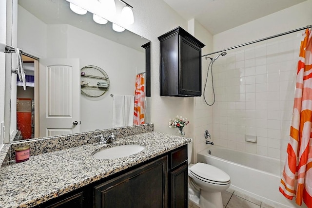 2605 Etta May Ln, Leander, TX 78641 - full bath with vanity, shower / bath combo, tile patterned floors, and toilet