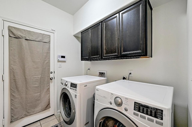 2605 Etta May Ln, Leander, TX 78641 - washroom featuring independent washer and dryer, cabinet space, and light tile patterned floors