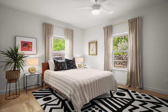 2007 Alameda Dr, Austin, TX 78704 - bedroom featuring light wood finished floors and ceiling fan