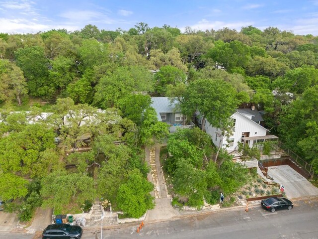 2007 Alameda Dr, Austin, TX 78704 - aerial overview of property's location featuring a heavily wooded area