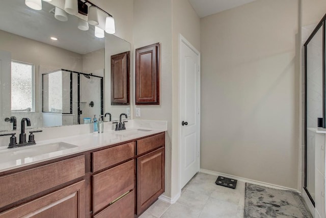 285 Kat Garnet Dr, Kyle, TX 78640 - full bath featuring a shower stall and double vanity