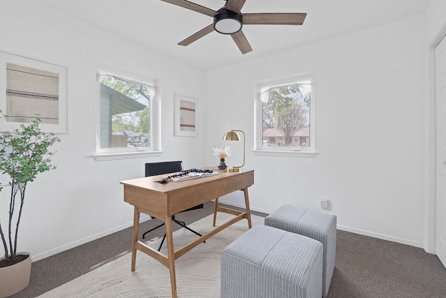 306 Tilbury Ln, Austin, TX 78745 - carpeted office featuring plenty of natural light and ceiling fan