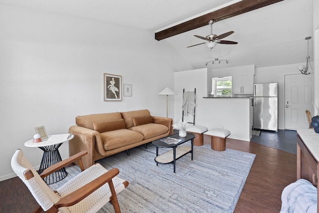 306 Tilbury Ln, Austin, TX 78745 - living room featuring ceiling fan and dark wood-style floors