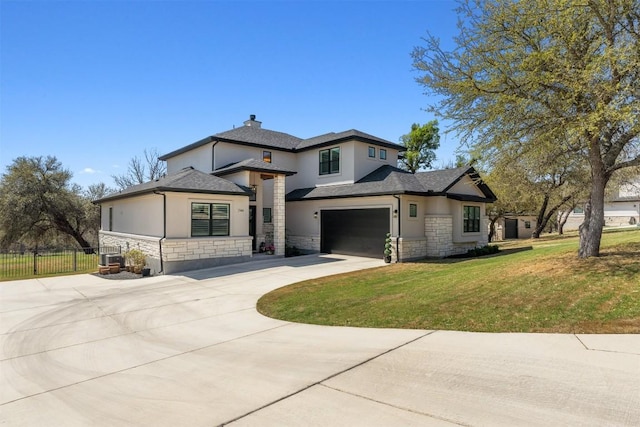 744 Buffalo Trl, Liberty Hill, TX 78642 - view of front of property featuring stone siding, stucco siding, concrete driveway, and a garage