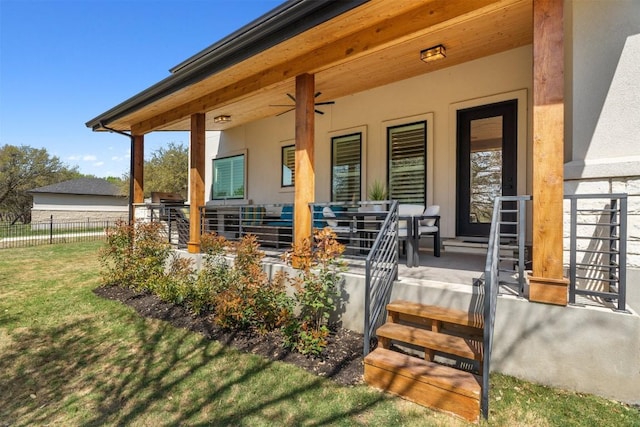 744 Buffalo Trl, Liberty Hill, TX 78642 - view of covered porch