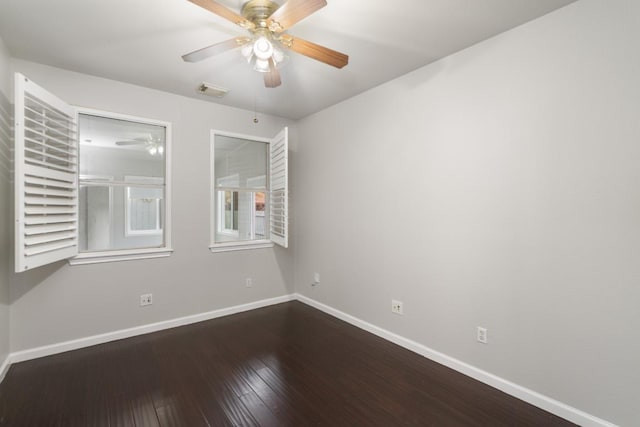 8613 Columbia Falls Dr, Round Rock, TX 78681 - unfurnished room featuring ceiling fan and dark wood-style flooring