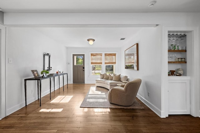 1802 Eva St, Austin, TX 78704 - living room featuring wood finished floors and baseboards