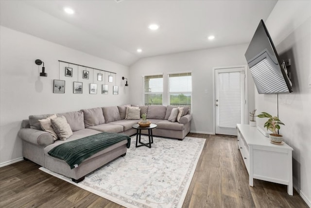 249 Calgary Ln, San Marcos, TX 78666 - living area featuring wood finished floors and recessed lighting