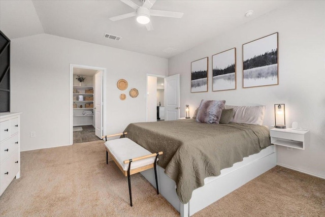 249 Calgary Ln, San Marcos, TX 78666 - bedroom with light colored carpet, a ceiling fan, and a spacious closet